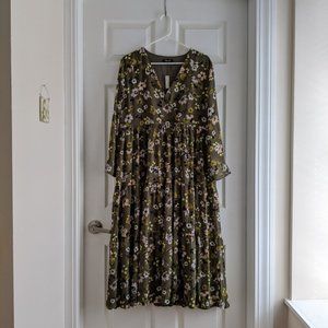 Madewell Tiered Midi Dress in Wildblooms - Size M